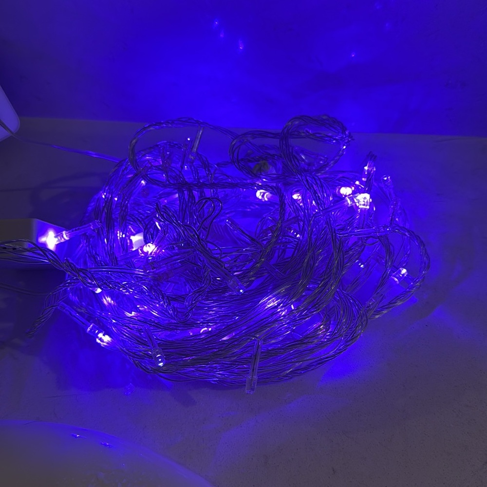 Clear String Lights with Plug Purple